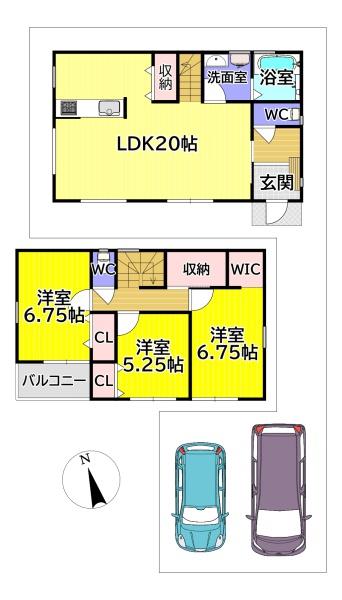 富田林市北大伴町２丁目　新築一戸建　２号棟