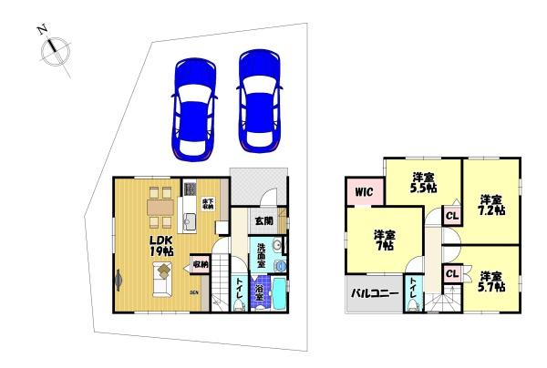 富田林市廿山２丁目　新築一戸建　１号棟