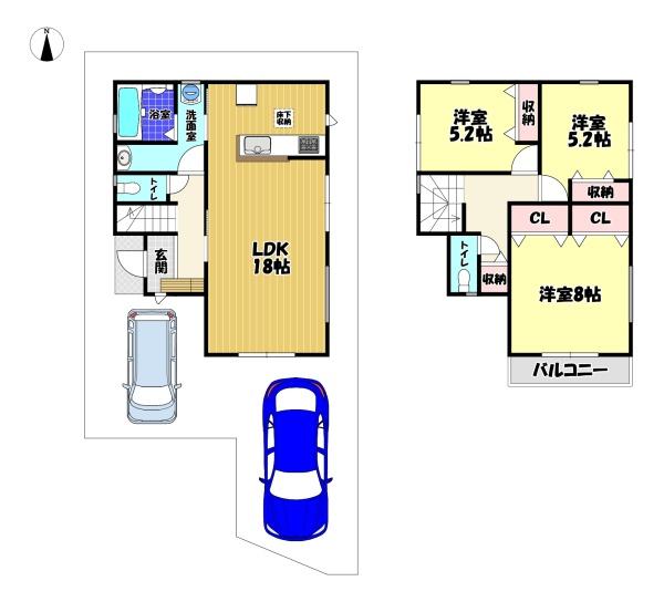 富田林市山中田町　新築一戸建　２号棟