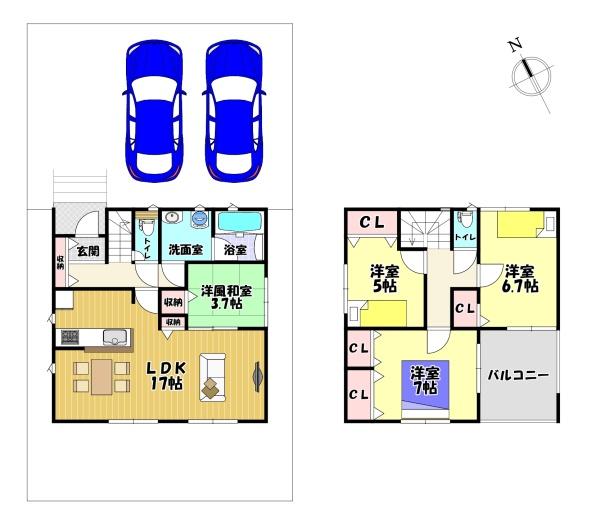 富田林市東板持町　新築一戸建　１号棟