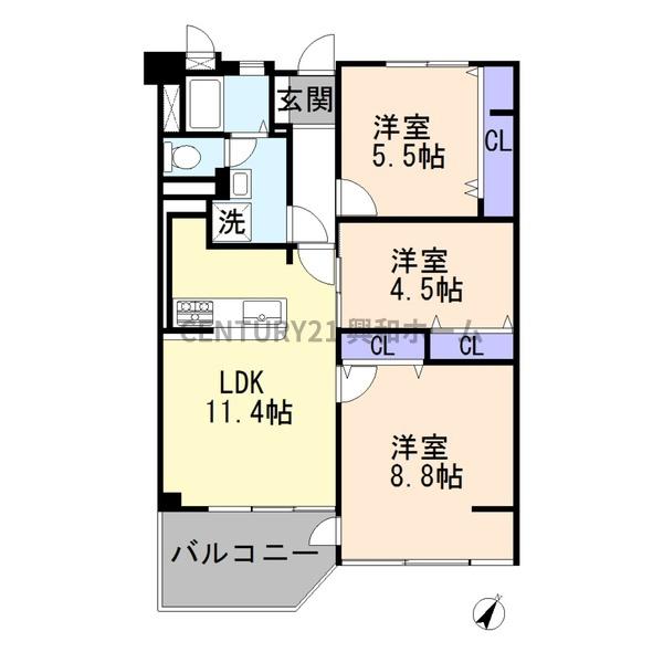 猪子石北住宅１号棟
