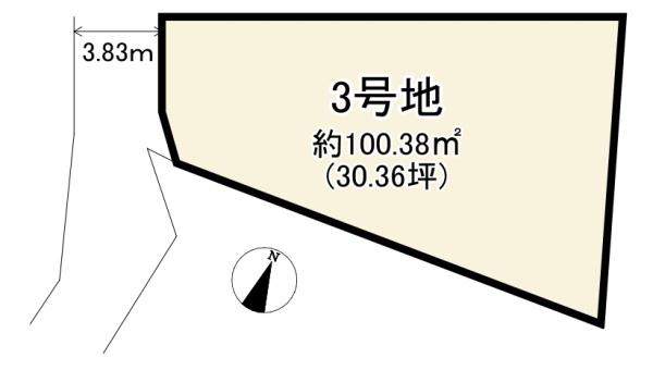 建築条件無売土地　長岡京市奥海印寺門ノ町1期3号地