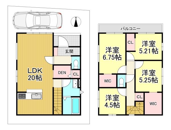 新築戸建　向日市上植野樋爪1期1号地