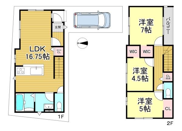 新築戸建　長岡京市神足掛越3号地