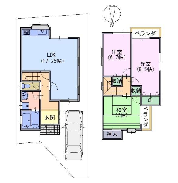長岡京市勝竜寺尻細　中古戸建