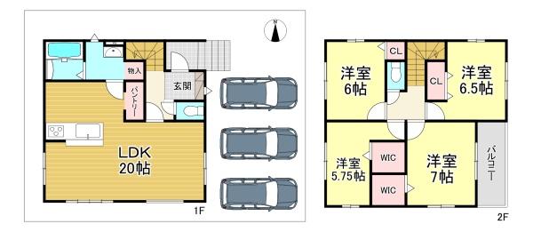 新築戸建 西京区大枝北沓掛町三丁目1期1号地