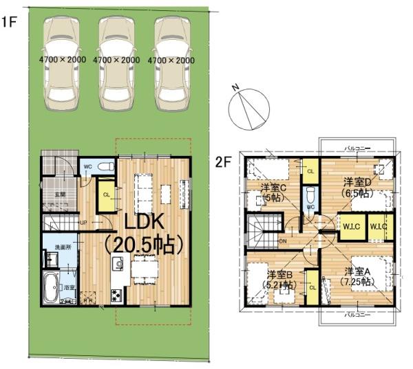 新築一戸建　1号地　全2区画
