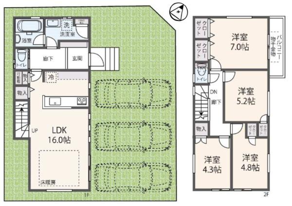 草津市上笠３丁目の新築一戸建