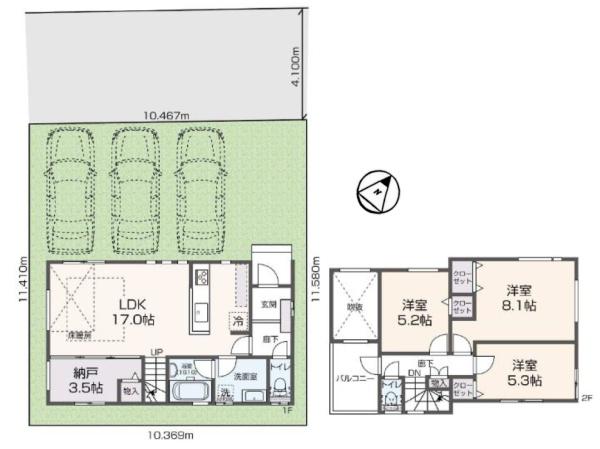 草津市上笠３丁目の新築一戸建