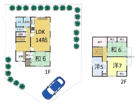 草津市桜ケ丘5丁目の中古一戸建て(間取り)