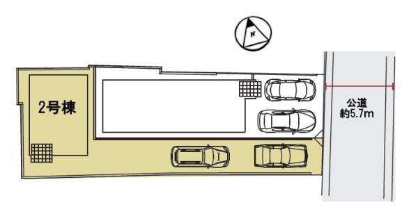 新築一戸建 2号棟 全2区画 第1期(区画図)