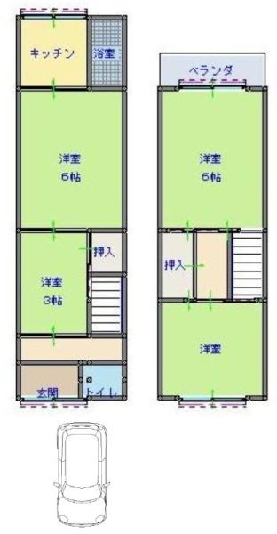 中古テラスハウス　東側