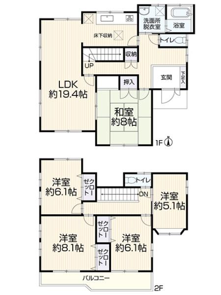 豊田市五ケ丘3丁目の中古一戸建て(間取り)