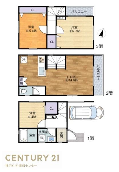 磯子区上町　新築一戸建て全２棟B号棟