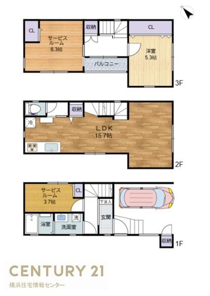 金沢区平潟町　新築一戸建て全３棟A号棟