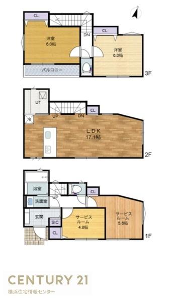 中区本牧間門　新築一戸建て全８棟６号棟