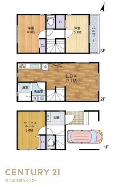 磯子区丸山２丁目　新築一戸建て全３棟B棟