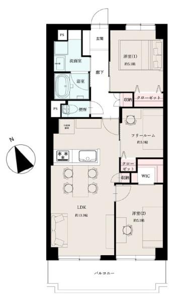 メゾンドール緑橋(間取り)