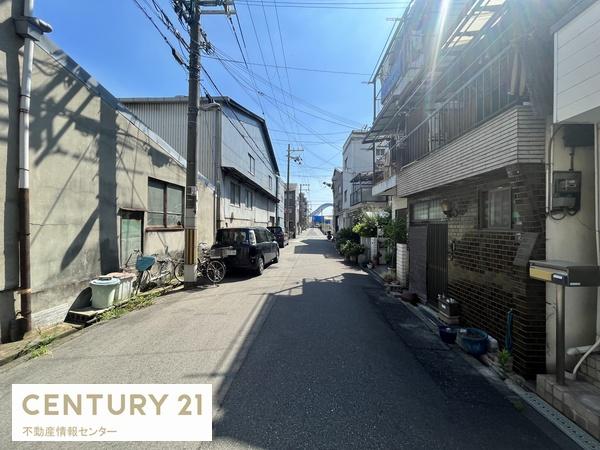 大阪市大正区北恩加島1丁目の土地(前面道路含む現地写真)