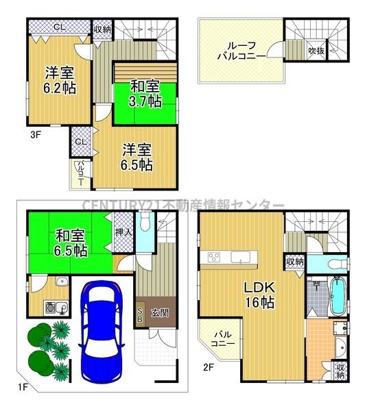 大阪市住之江区住之江1丁目の中古一戸建て(間取り)