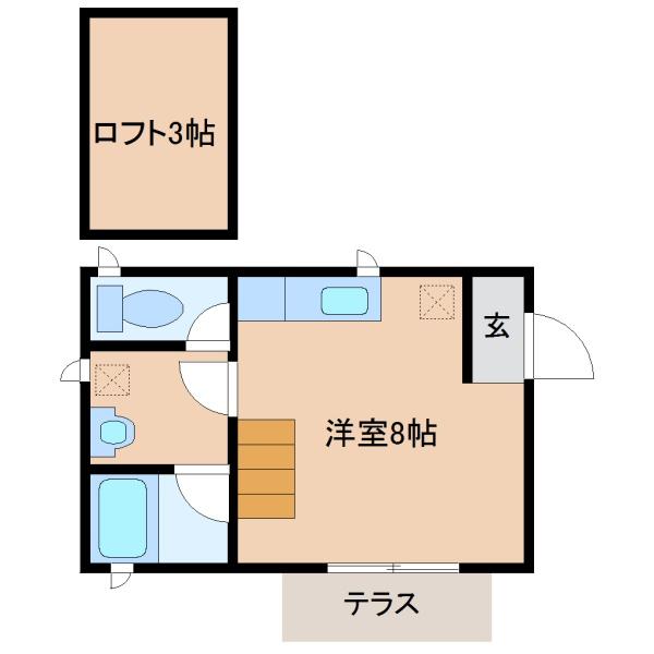 政所2丁目　戸建て（1Rロフト付き）