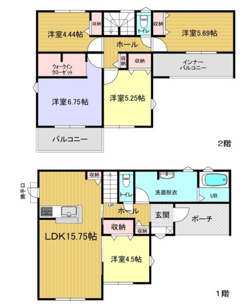 リーブルガーデン 岐阜市大洞桜台 1号棟(間取り)