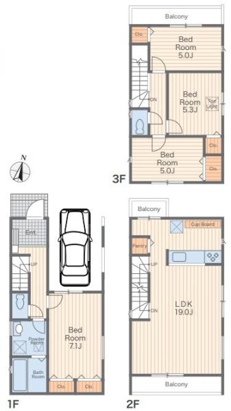 藤沢市湘南台５丁目新築戸建全３棟１号棟