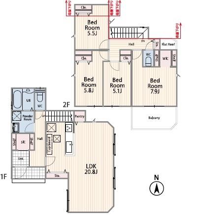 藤沢市本藤沢2丁目新築戸建全2棟2号棟