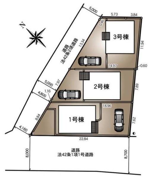 幸手市中第１１　全３棟　１号棟