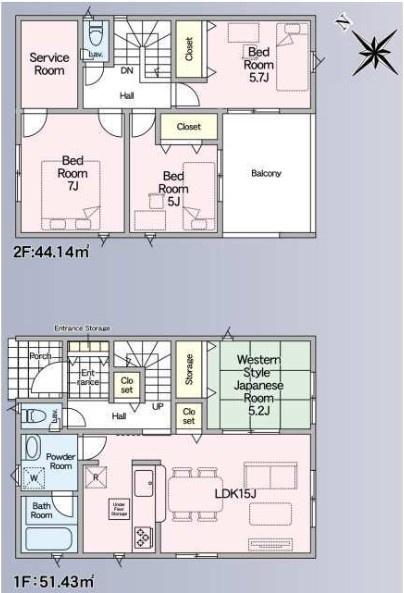 幸手市中第１１　全３棟　２号棟