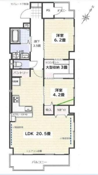 ドミール中央　２０２号室