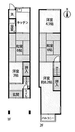 京都市右京区梅津北川町の中古テラスハウス