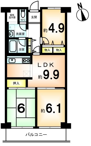 コトーハイツ伏見稲荷A棟(間取り)