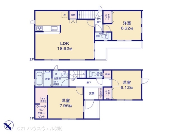 上尾市上町2丁目の新築一戸建(間取り)