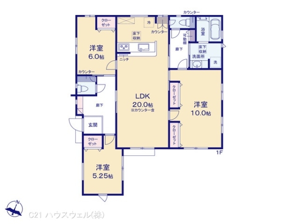 さいたま市見沼区大字笹丸の新築一戸建(間取り)