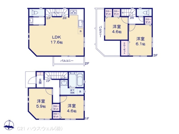 さいたま市北区櫛引町2丁目の新築一戸建(間取り)