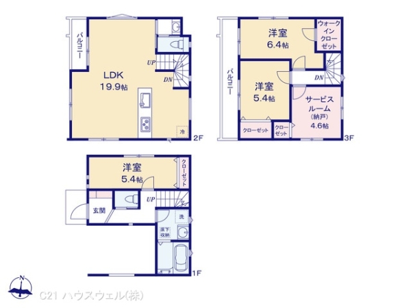 さいたま市北区櫛引町2丁目の新築一戸建(間取り)