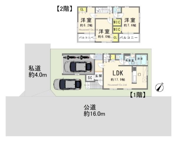 上尾市愛宕2丁目の中古一戸建て(間取り)