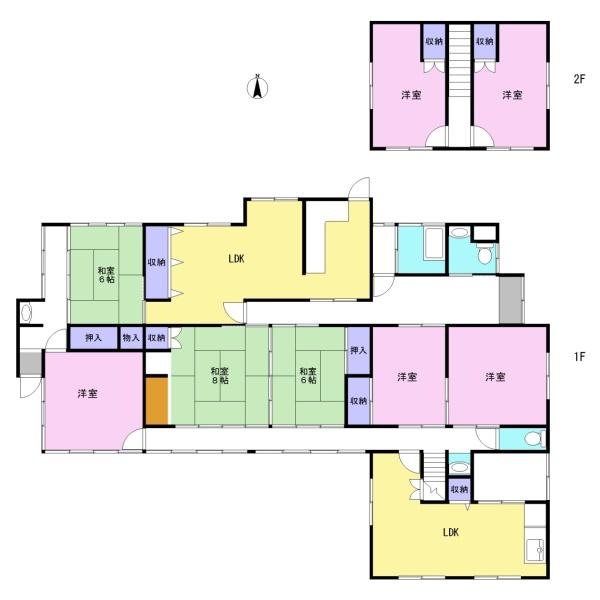 西伯郡伯耆町大殿の中古一戸建て(間取り)