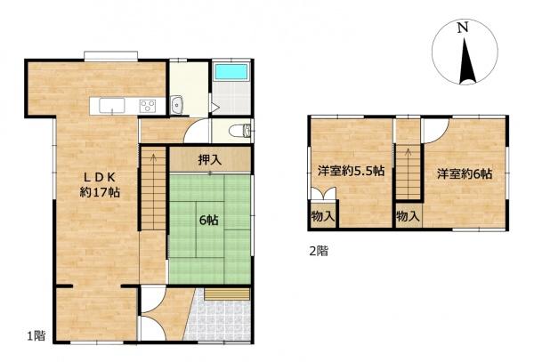 米子市淀江町佐陀の中古一戸建て(間取り)