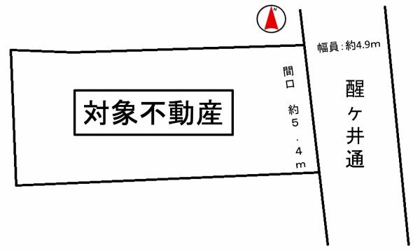 京都市下京区醒ケ井通綾小路下る要法寺町の土地