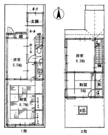 京都市北区紫竹下本町の中古一戸建