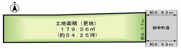 京都市中京区御幸町通六角下る伊勢屋町の土地