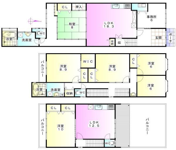 蘆山寺通面す　事務所付き住宅