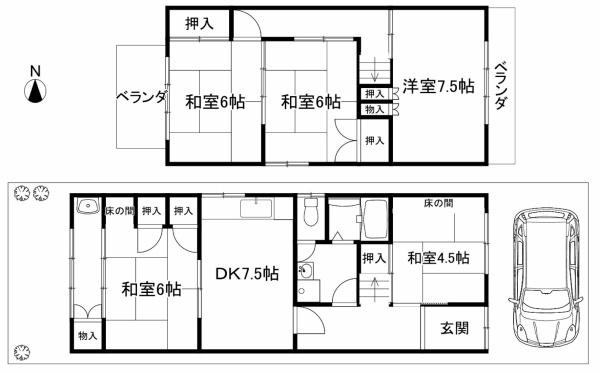 京都市北区紫竹下芝本町の中古一戸建