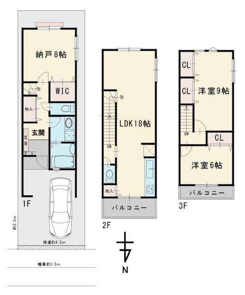 京都市中京区西ノ京左馬寮町の中古一戸建て(間取り)