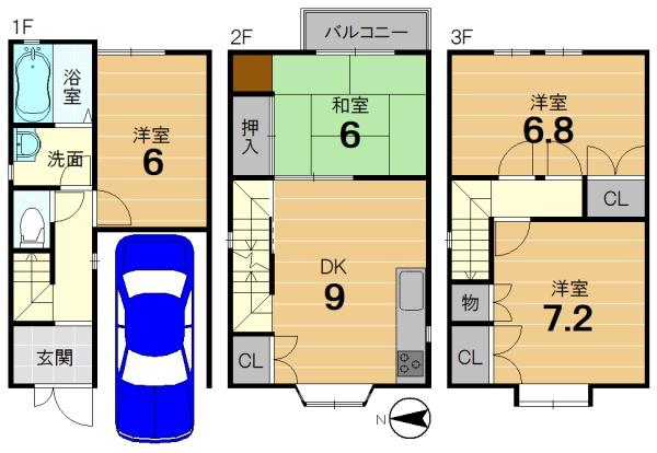 京都市伏見区中之町の中古一戸建
