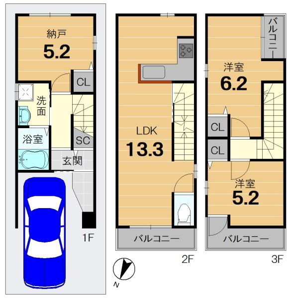 京都市伏見区久我森の宮町の新築一戸建