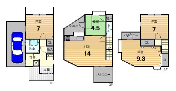 京都市南区久世築山町の中古一戸建