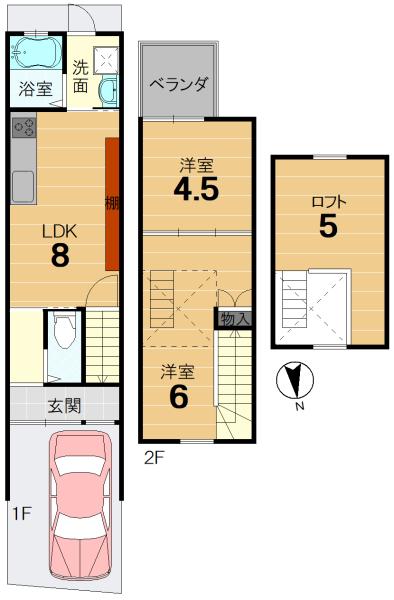 京都市西京区嵐山茶尻町の中古テラスハウス